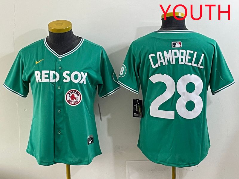 Youth 2025 Boston Red Sox #28 Campbell Dark Green Joint Name Nike MLB Jersey style 10->youth mlb jersey->Youth Jersey